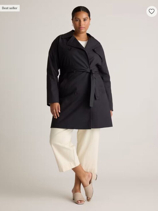 Quince Jackets & Blazers - Quince Comfort Stretch Trench Coat Midnight Black Medium New With Tags No Belt